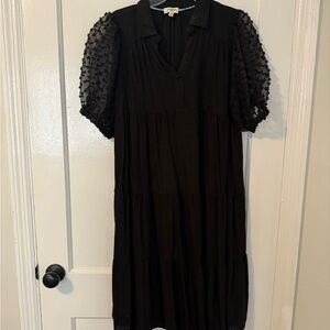 Umgee Black Puff Sleeve Dress